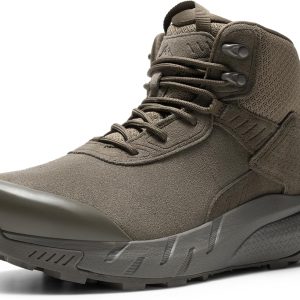 Men's Waterproof Military Tactical Work Boots Leather Motorcycle Combat Boots Lightweight Non-Slip Hiking Boots for Men Defender